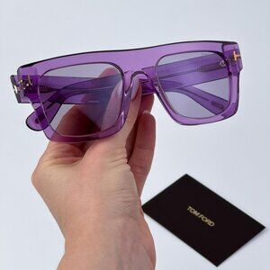 Tom Ford FAUSTO FT0711/S 81Y Women BRAND NEW Sunglasses Transparent Violet